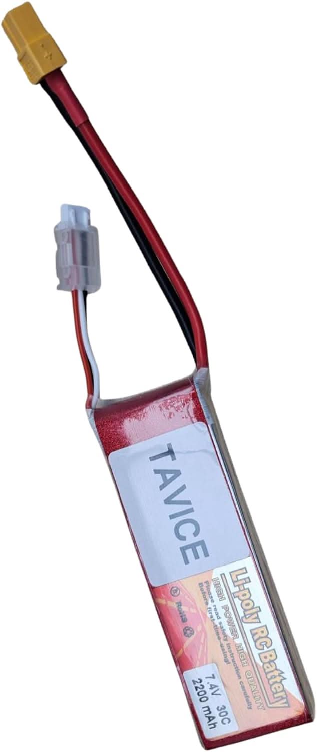 TAVICE 2S LiPo Battery 7.4V 2200mAh 30C Compatible with RC Cars, Trucks, Airplanes & Boats - Office Catch
