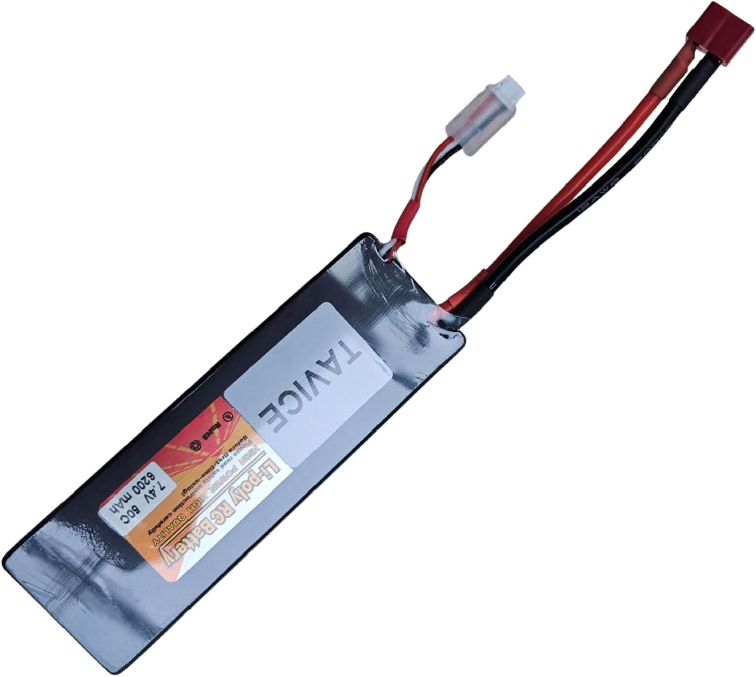 TAVICE 2S LiPo Battery 7.4V 6200mAh 50C Hard Case with T Connector Compatible with RC Cars, Trucks, 1/8 & 1/10 Buggy - Office Catch