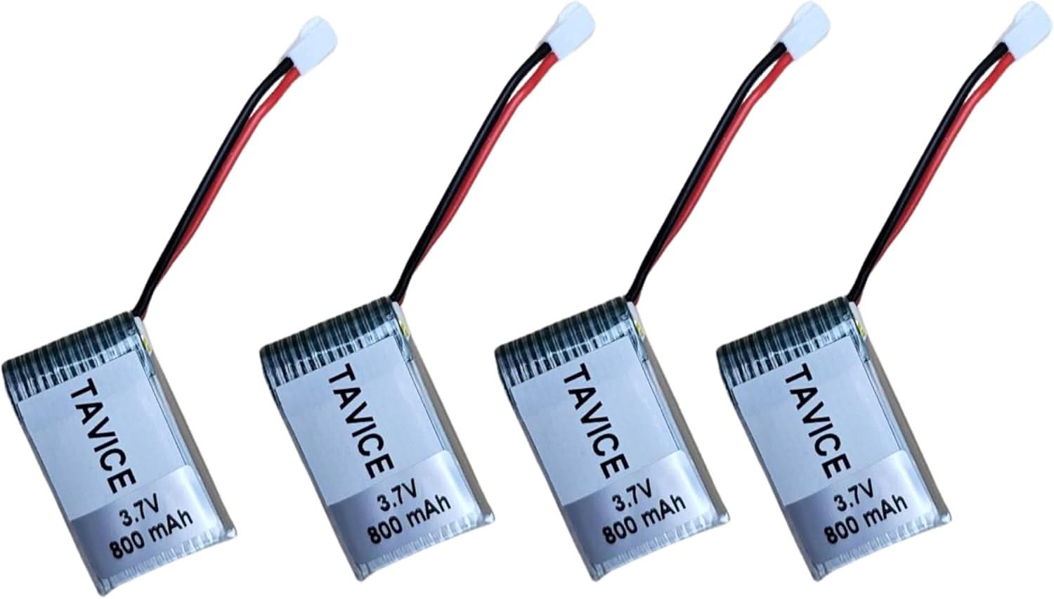 TAVICE 4 Pack 3.7V 800mAh LiPo Battery Pack Compatible with RC Airplanes & Drones (1/2/3 PCS Options) - Office Catch