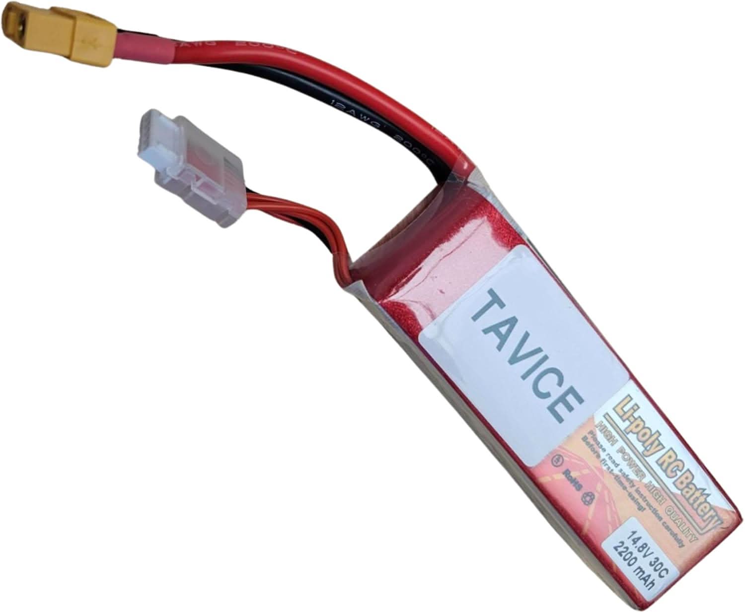 TAVICE 4S LiPo Battery 14.8V 2200mAh 300C with XT60 Connector Compatible with RC Airplane, Car, Truck & Boat - Office Catch