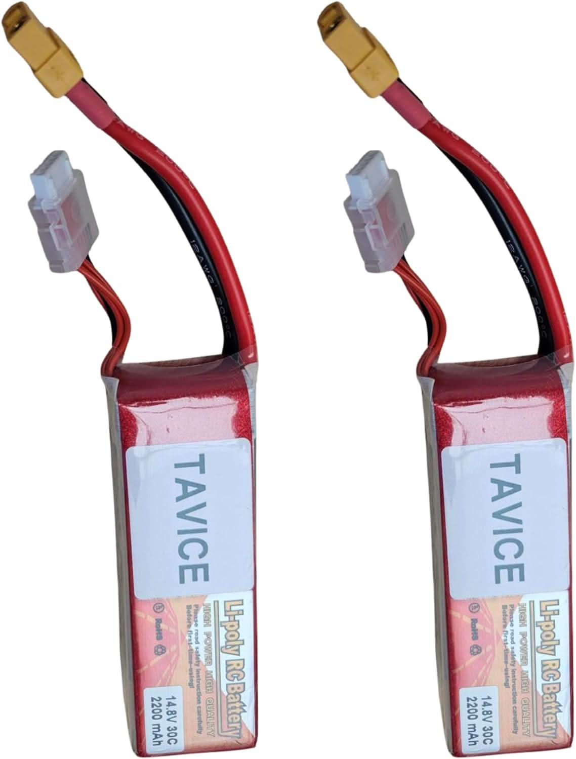 TAVICE 4S LiPo Battery 14.8V 2200mAh 300C with XT60 Connector Compatible with RC Airplane, Car, Truck & Boat - Office Catch