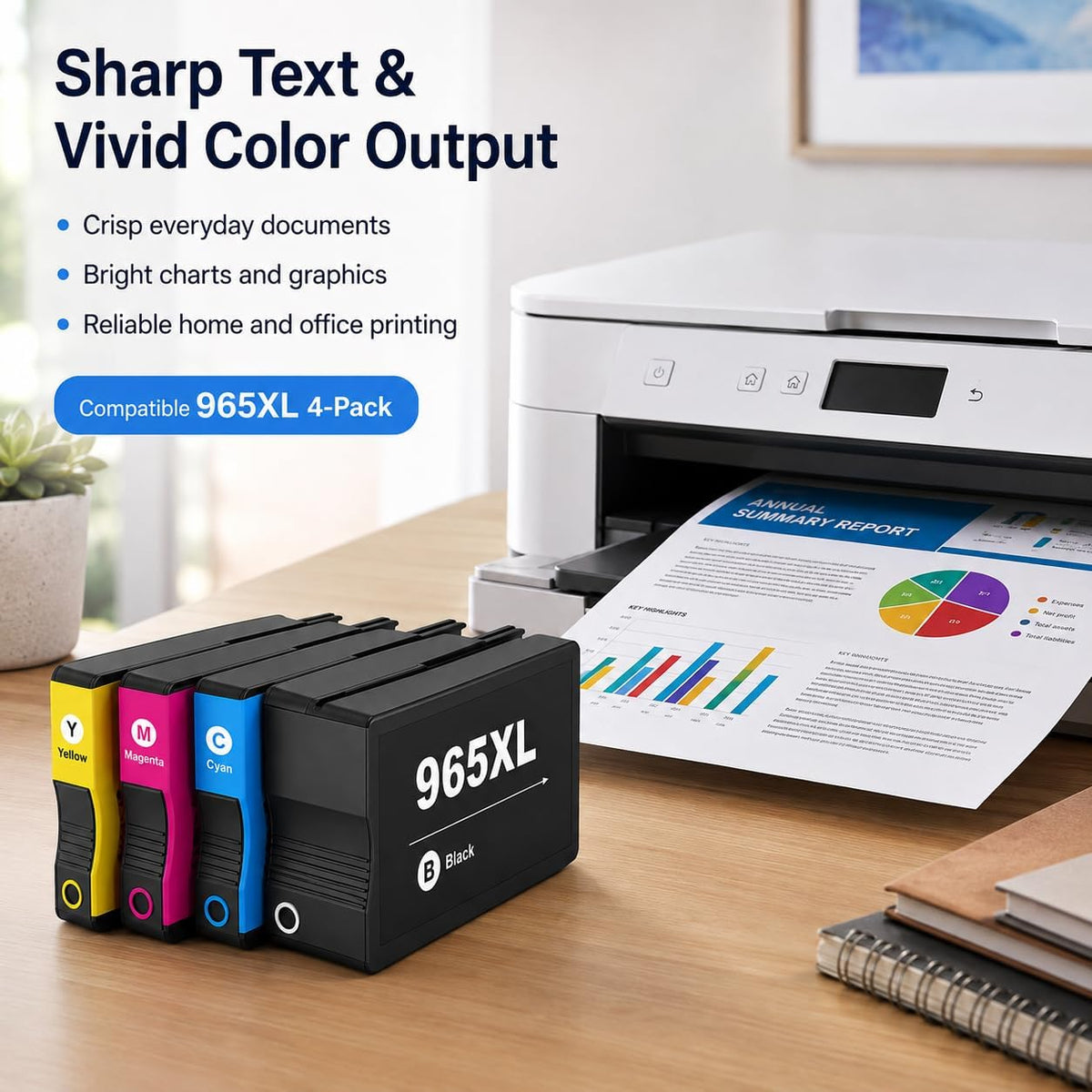 TAVICE 4X 965XL Ink Cartridges Compatible with HP OfficeJet Pro 9010e 9012e 9016 9020e 9026 9028 - Office Catch