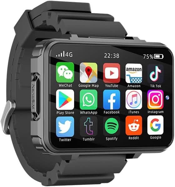 Tavice Helio Smart Watch with Sim Card, 2.4" Screen, GPS, Dual Camera, WiFi, Pedometer, 4G, Google Play Store - Office Catch