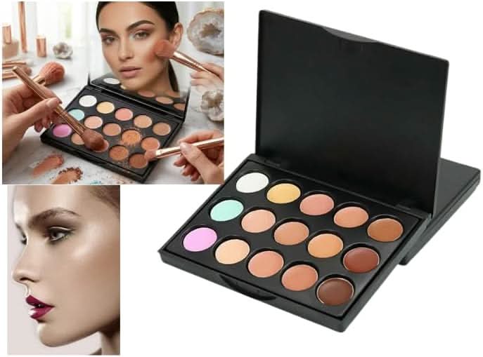 TAVICE NEW 15 - Color Contour Cream Concealer Kit Neutral Makeup Camouflage Palette for Face, Eyes, and Blemishes - Office Catch