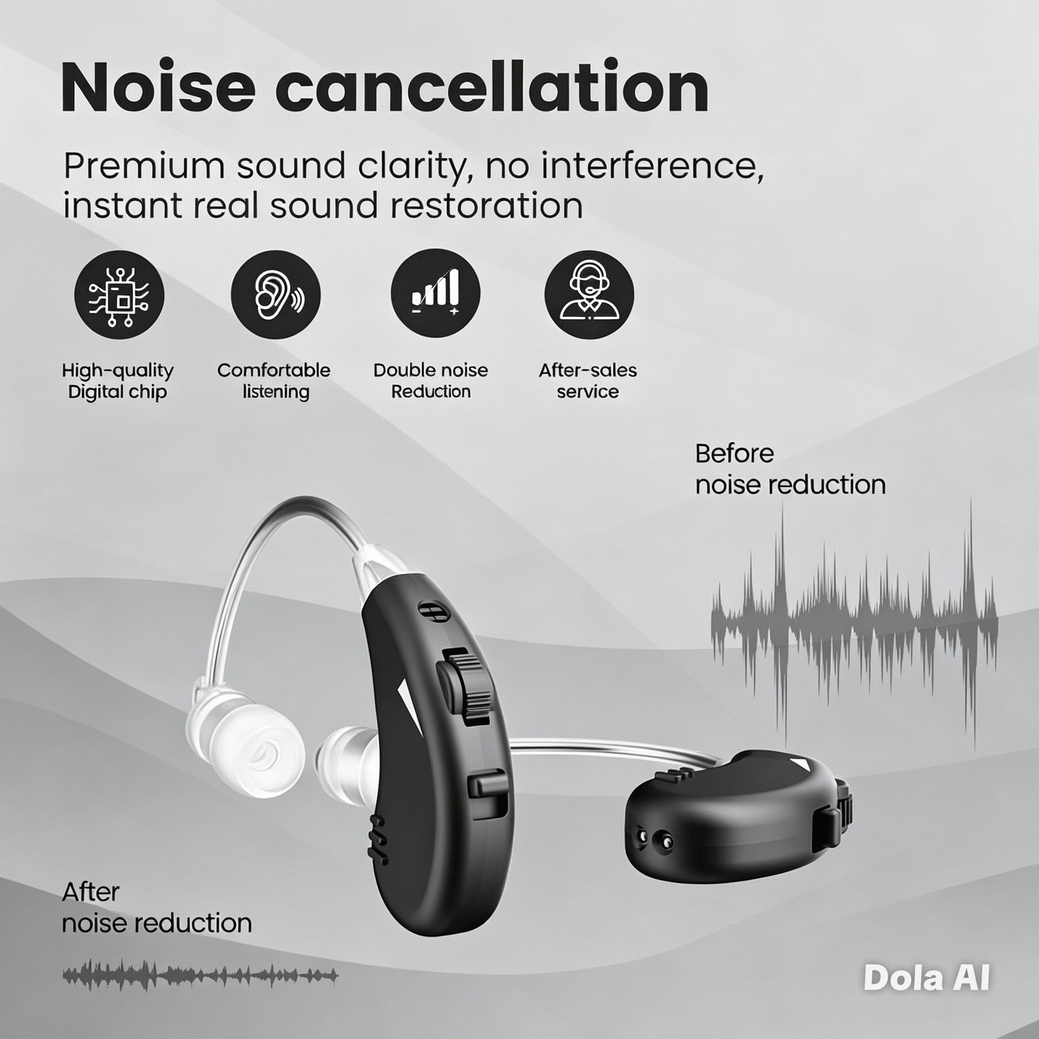 Tavice Rechargeable Dual Behind-the-Ear Sound Amplifier with Noise Reduction, USB Charging, Long Battery Life - Office Catch