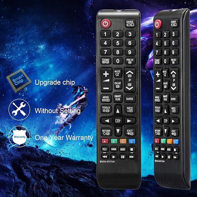 Tavice Replacement BN59 - 01175N Remote Control 2 Pack for Samsung Smart LCD LED TV Compatible with UE40H6500 UE48H6500 UE40H6650 - Office Catch