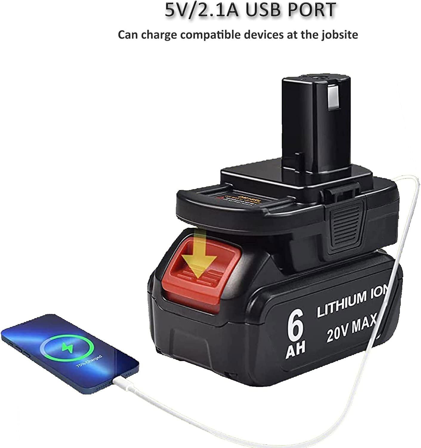 Tavice Ryobi Battery Adapter to run on Milwaukee M18 or Dewalt 18V Battery - Office Catch