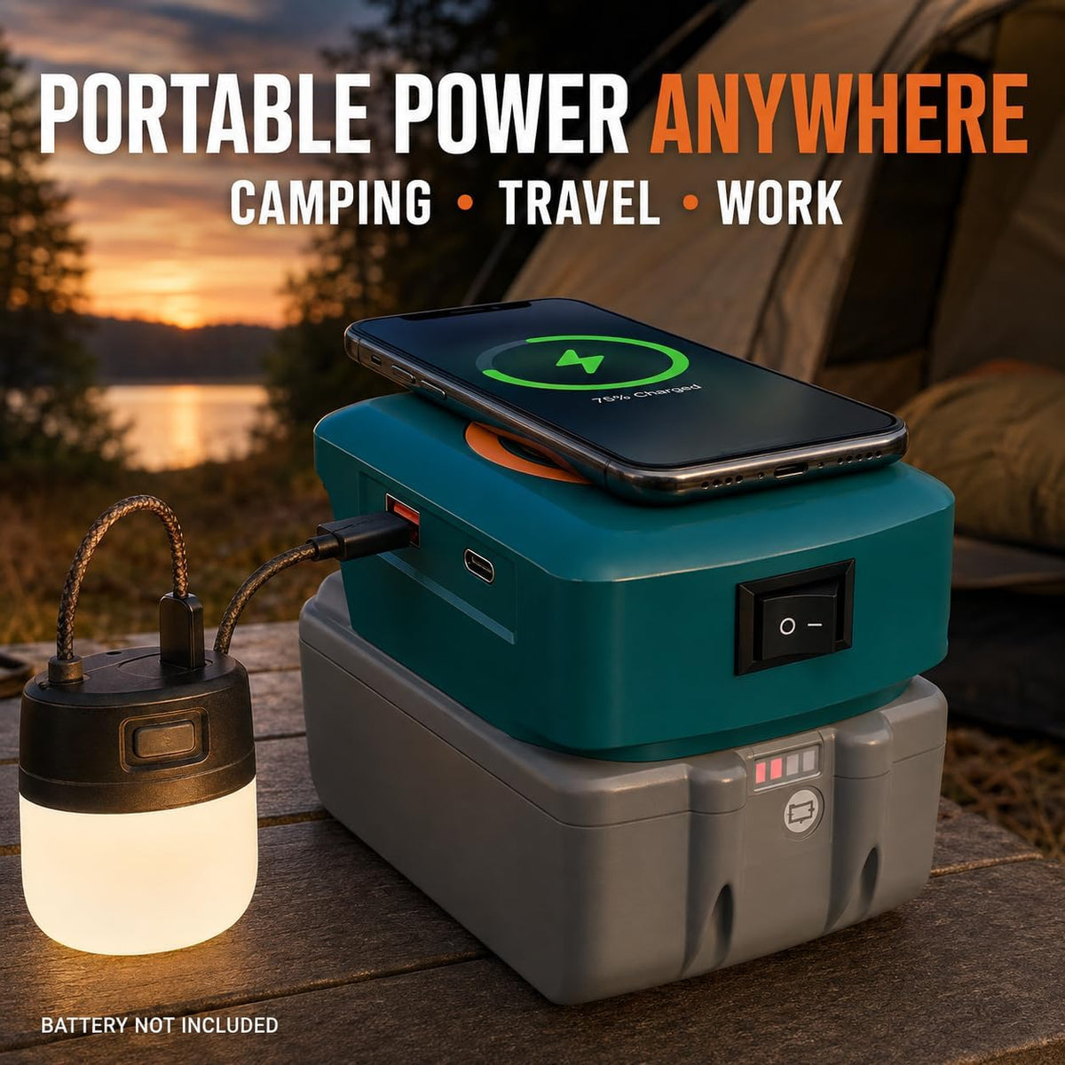 TAVICE Type-C USB Wireless Phone Charger Adapter Compatible with Makita 18V LXT Battery - Office Catch
