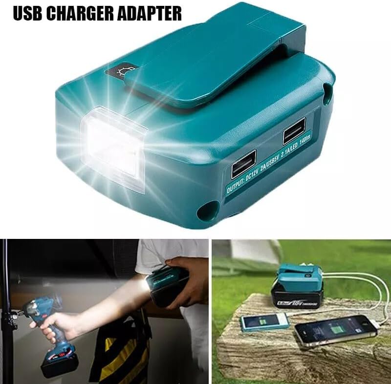 USB Port Phone Charger Adapter Li - ion Battery For Makita 18V 14.4V BL1830 - Office Catch