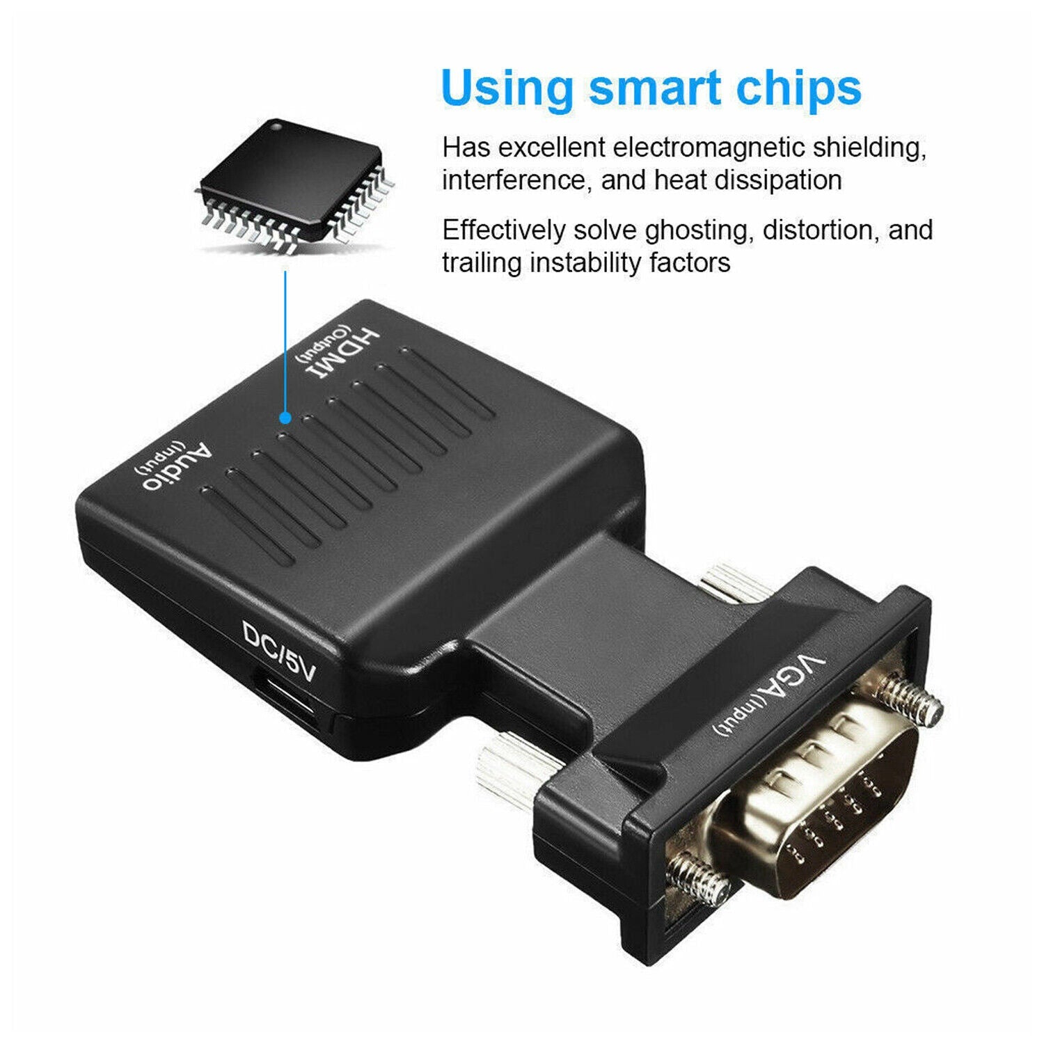 VGA to HDMI Male to Female Video Adapter Cable Converter with Audio HD 1080P - Office Catch