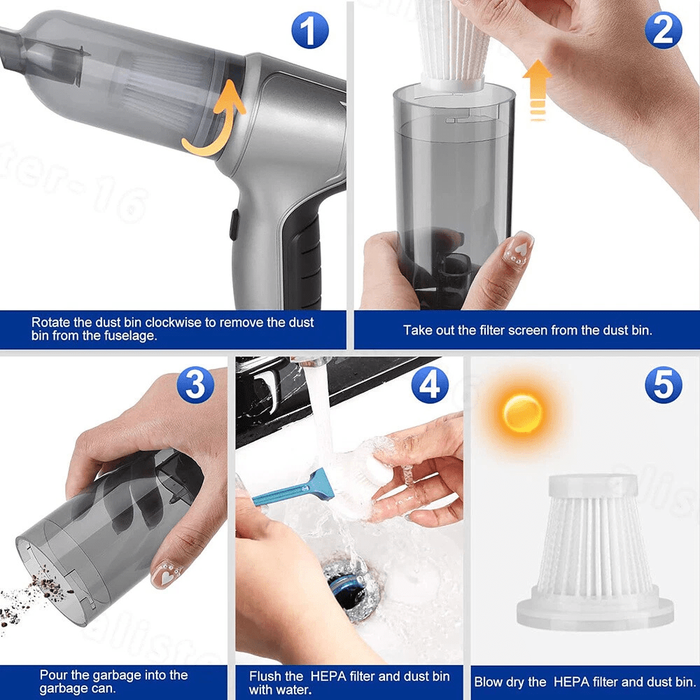 Wireless Handheld Car Vacuum & Blower – 95000PA Suction, USB Rechargeable Mini Cleaner - Office Catch