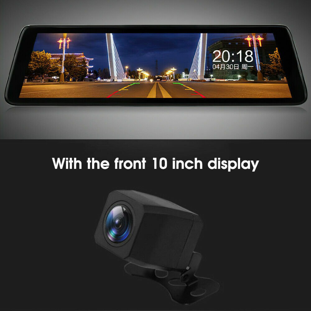 10" 1080P Touch Screen Rear View Mirror Car Dash Cam Reversing Recorder Camera - Office Catch