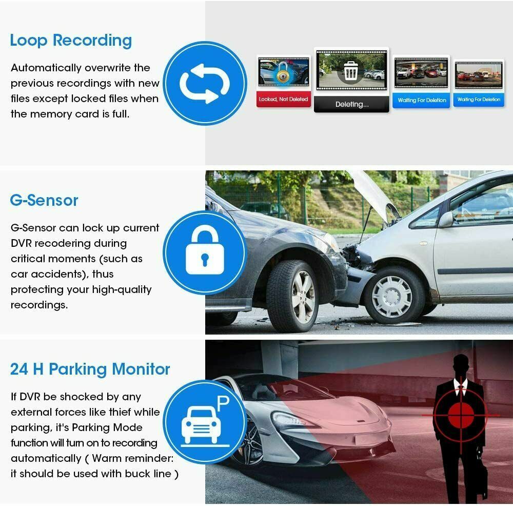 10" 1080P Touch Screen Rear View Mirror Car Dash Cam Reversing Recorder Camera - Office Catch