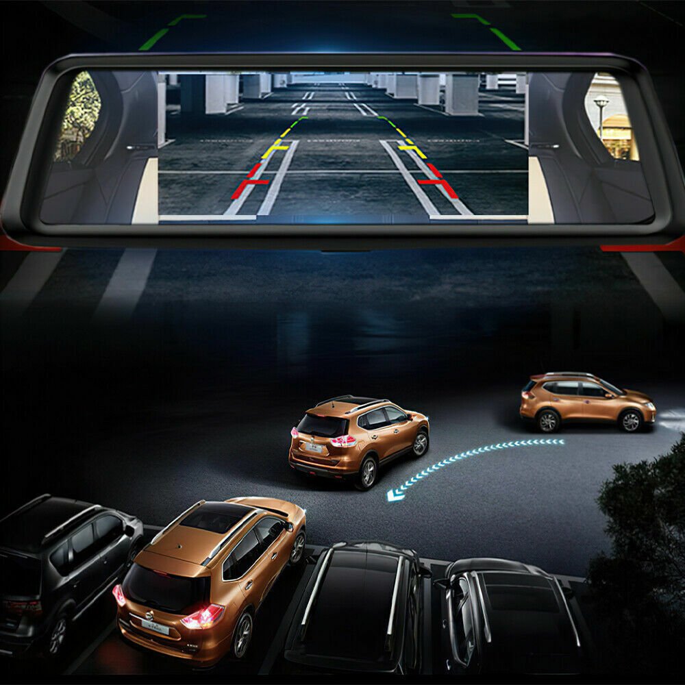 10" 1080P Touch Screen Rear View Mirror Car Dash Cam Reversing Recorder Camera - Office Catch