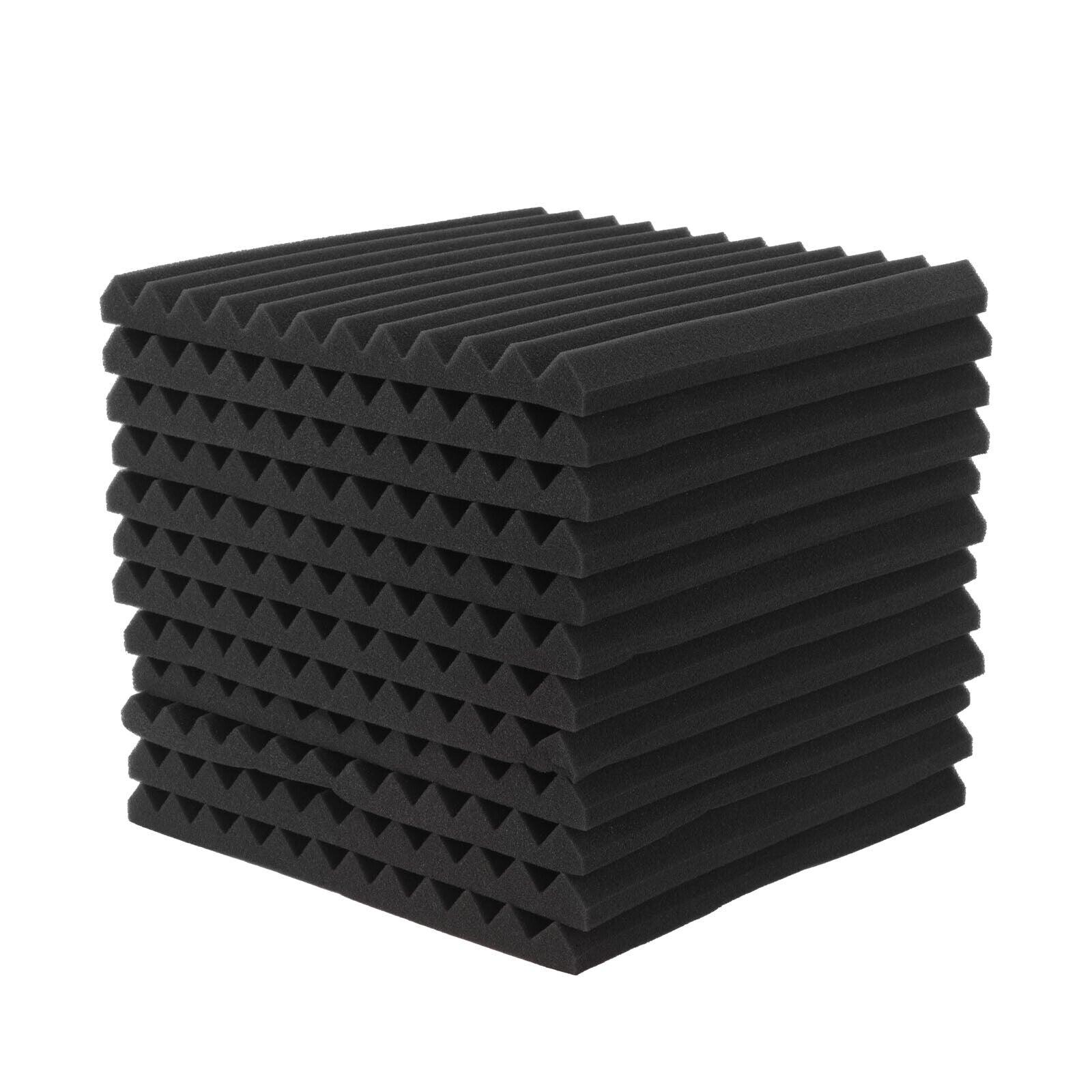 12 Studio Acoustic Foam Sound Absorbtion Proofing Panels Tiles Wedge