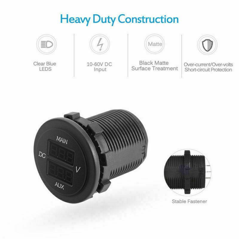 12V Volt meter Dual Battery Monitor LED Digital Car Boat Voltage Marine Gauge AU - Office Catch