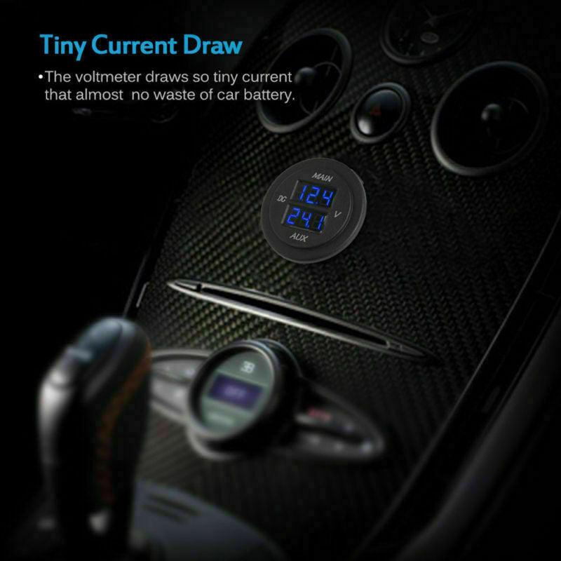 12V Volt meter Dual Battery Monitor LED Digital Car Boat Voltage Marine Gauge AU - Office Catch