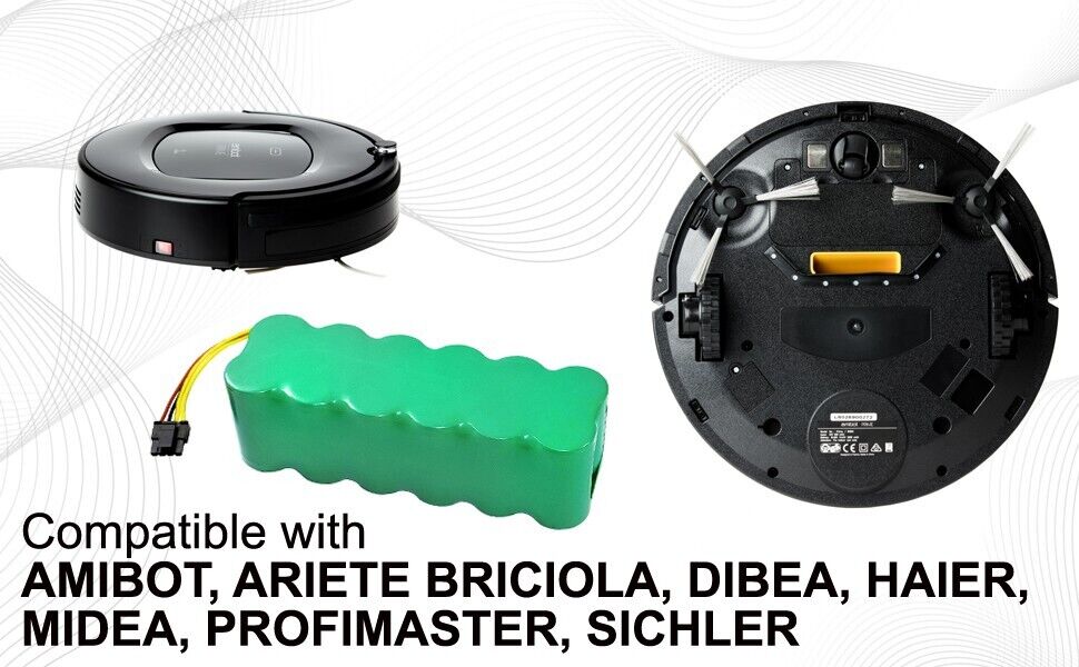 14.4V 2000mAh Ni-Mh Compatible Battery for Midea R1-L10D R1-L102B Robot Vac Vacuum Cleaner - Office Catch