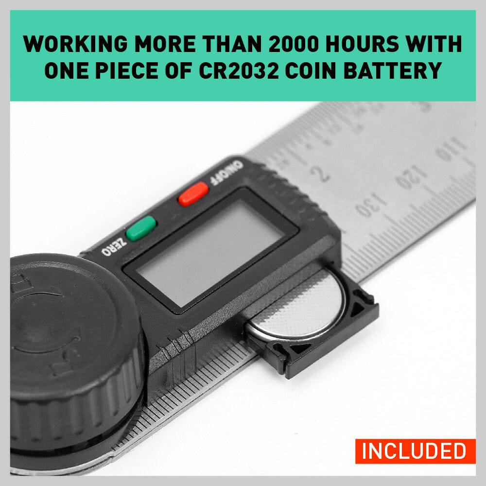 200mm Digital Angle Finder Ruler Protractor Measure Meter Stainless Steel 0-360° - Office Catch