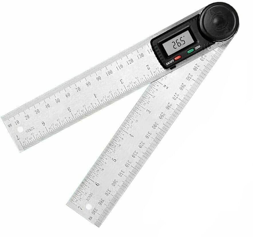 200mm Digital Angle Finder Ruler Protractor Measure Meter Stainless Steel 0-360° - Office Catch