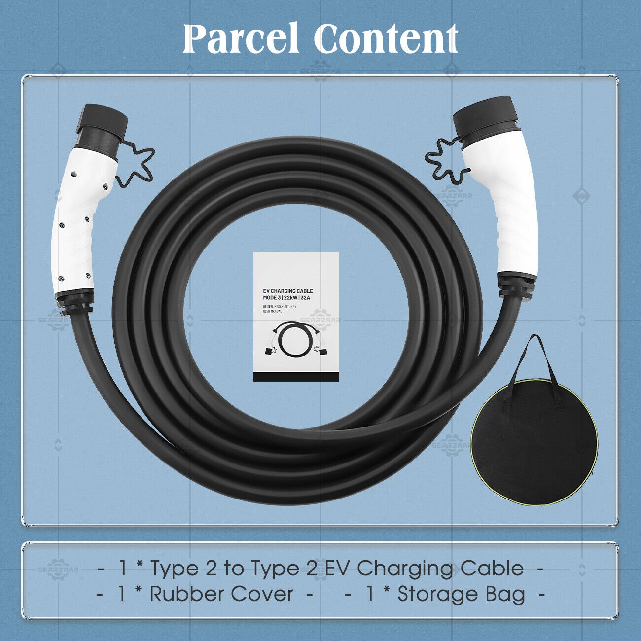 22KW Type2 to Type2 EV Charging Cable 32A 480V for 3phase Public Quick Charging - Office Catch