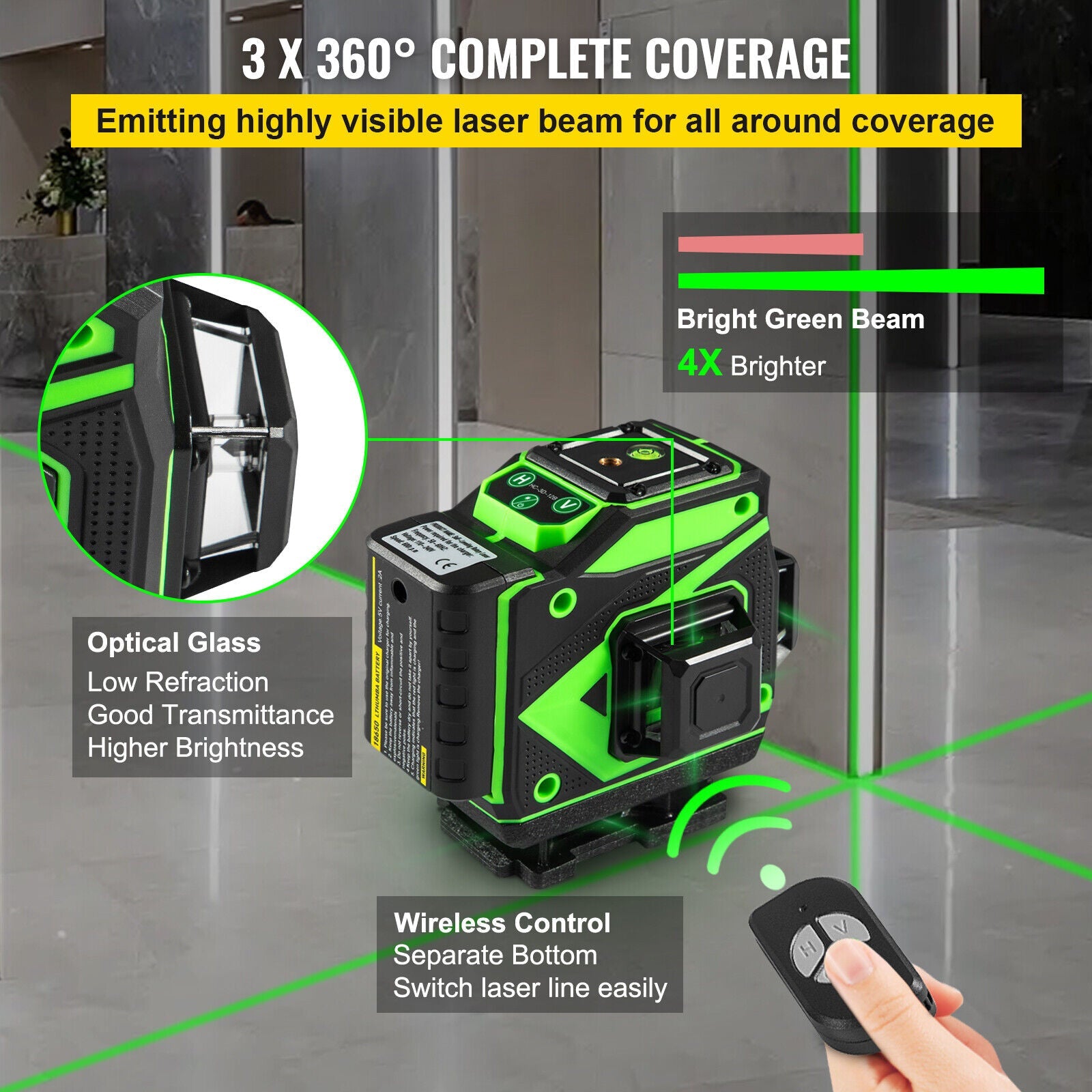 360 3D Green Self Leveling laser - Office Catch