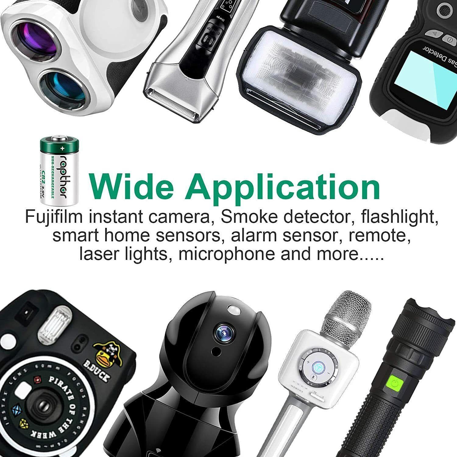 4 Pcs High quality 800mAh 3V CR2 lithium battery for GPS security system camera medical equipment - Office Catch