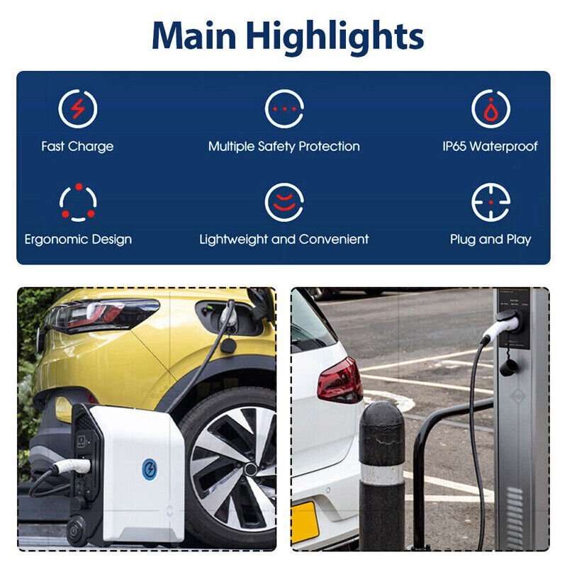 480V 32A Type2 to Type2 EV Charging Cable 3 phase - Office Catch