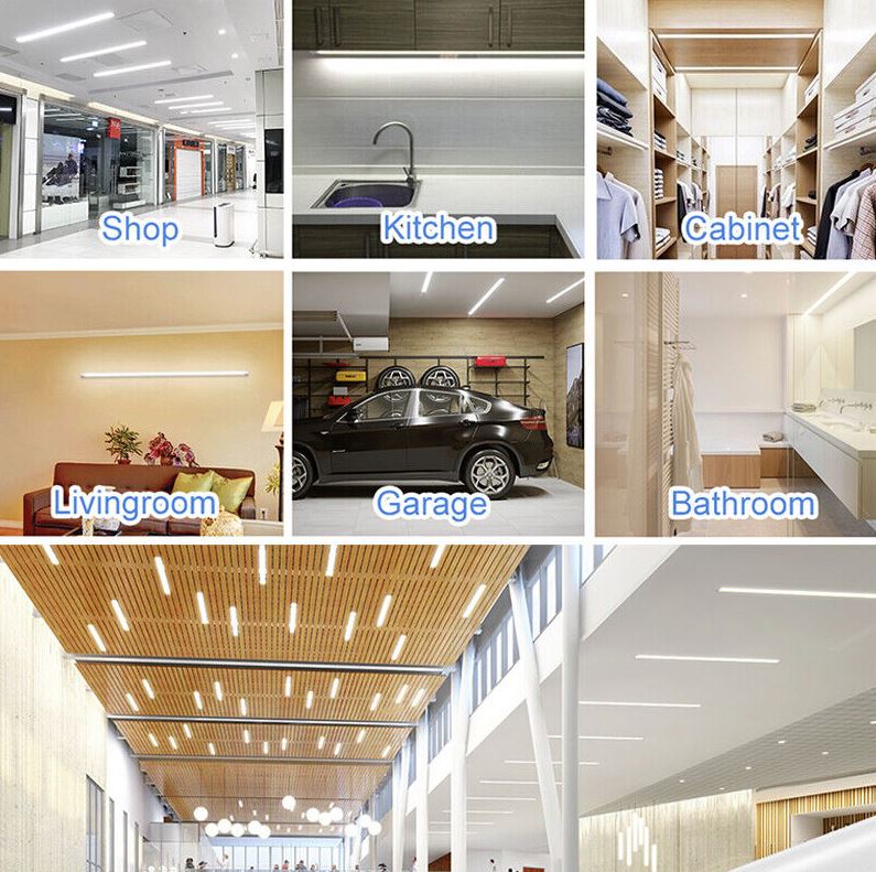 4FT 1200mm Slim LED Wide Batten Tube Light Ceiling Strip Bar Light Daylight | 2 Pack - Office Catch