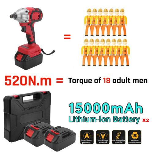 520Nm Cordless Impact Wrench Brushless Rattle Gun 1/2'' Drive + Lithium Battery - Office Catch