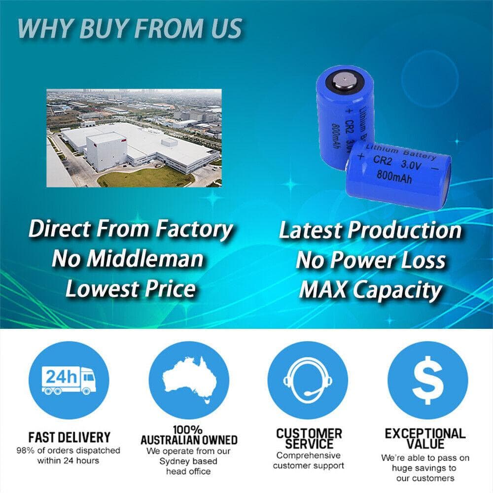 8 Pcs High quality 800mAh 3V CR2 lithium battery for GPS security system camera medical equipment - Office Catch
