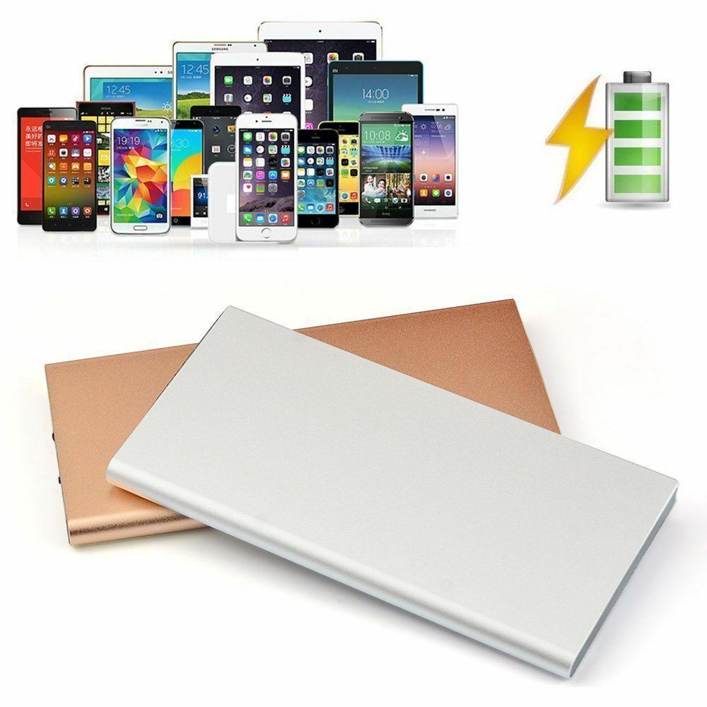 Black | 100000mAh For Mobile Phone Dual USB Portable Battery Charger External Power Bank - Office Catch
