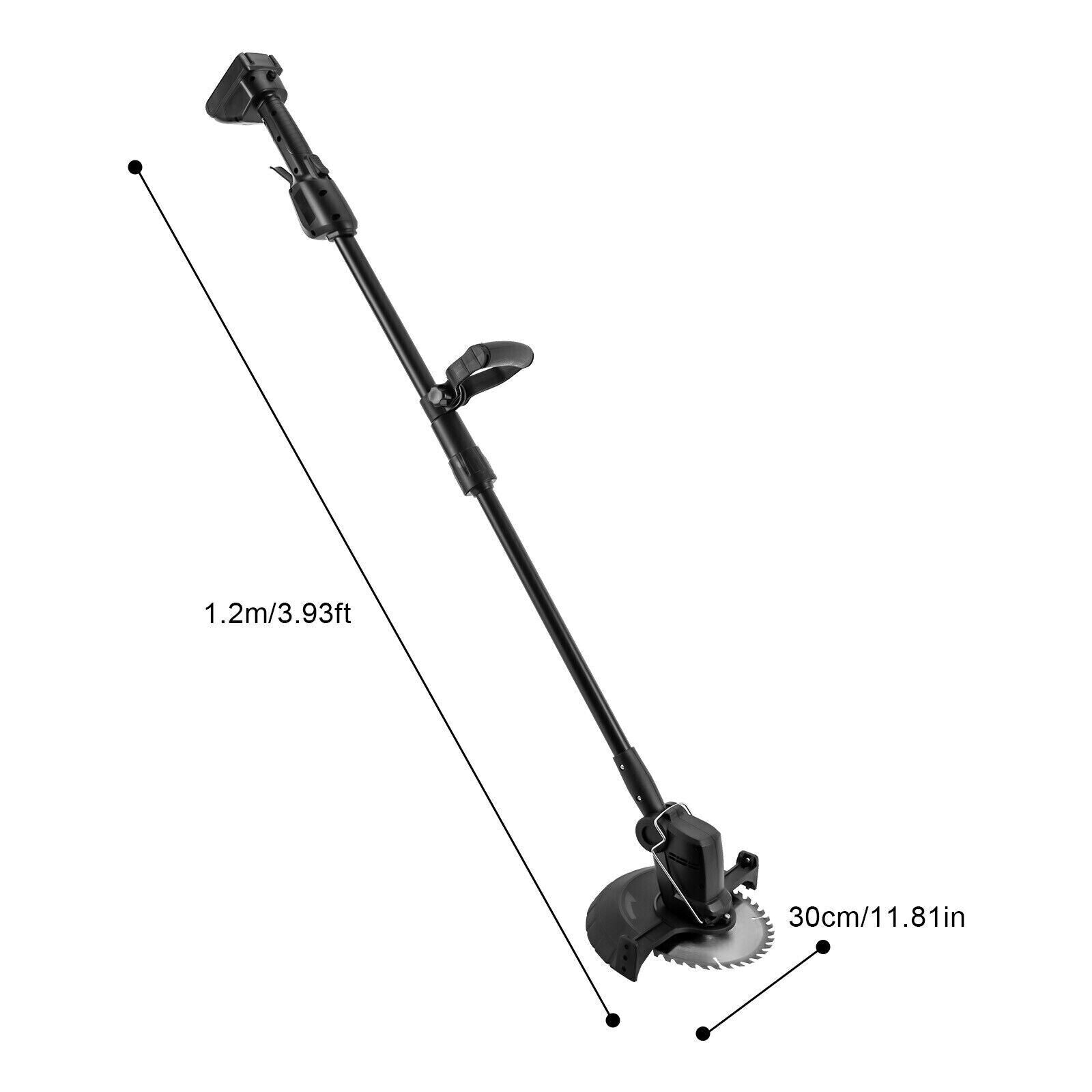 Black | Cordless Grass Trimmer Lawn Grass Brush Cutter Blade Whipper Snipper & 2 Battery - Office Catch