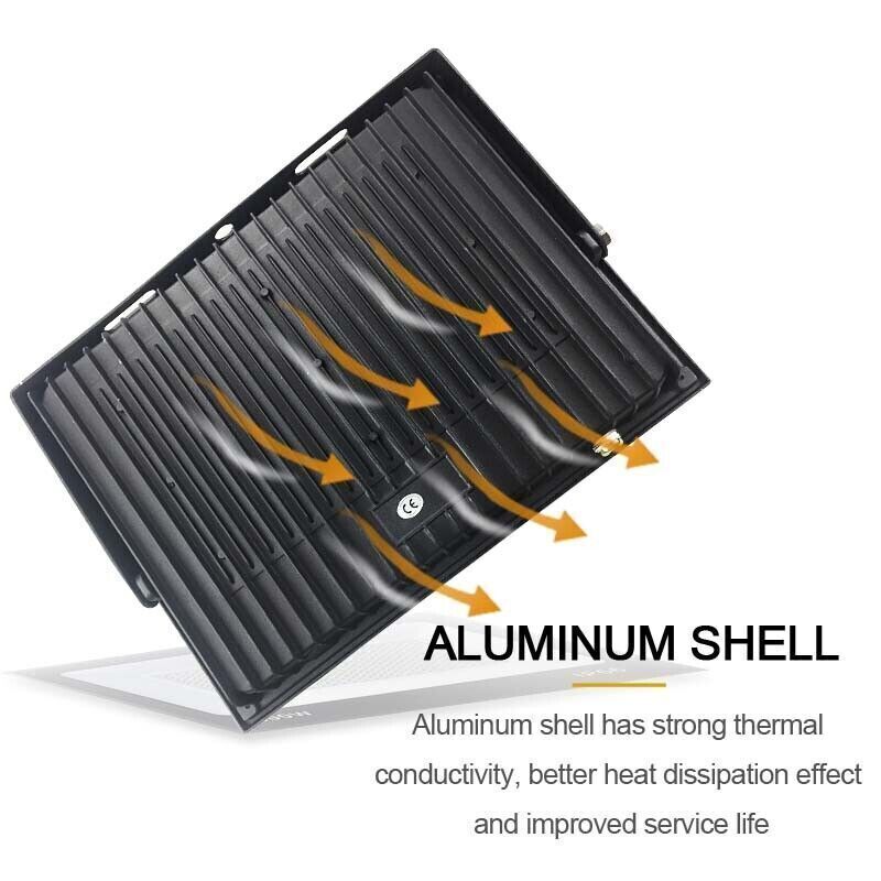 Black Outdoor LED Spotlight | 240V Cool | 300W IP66 - Office Catch