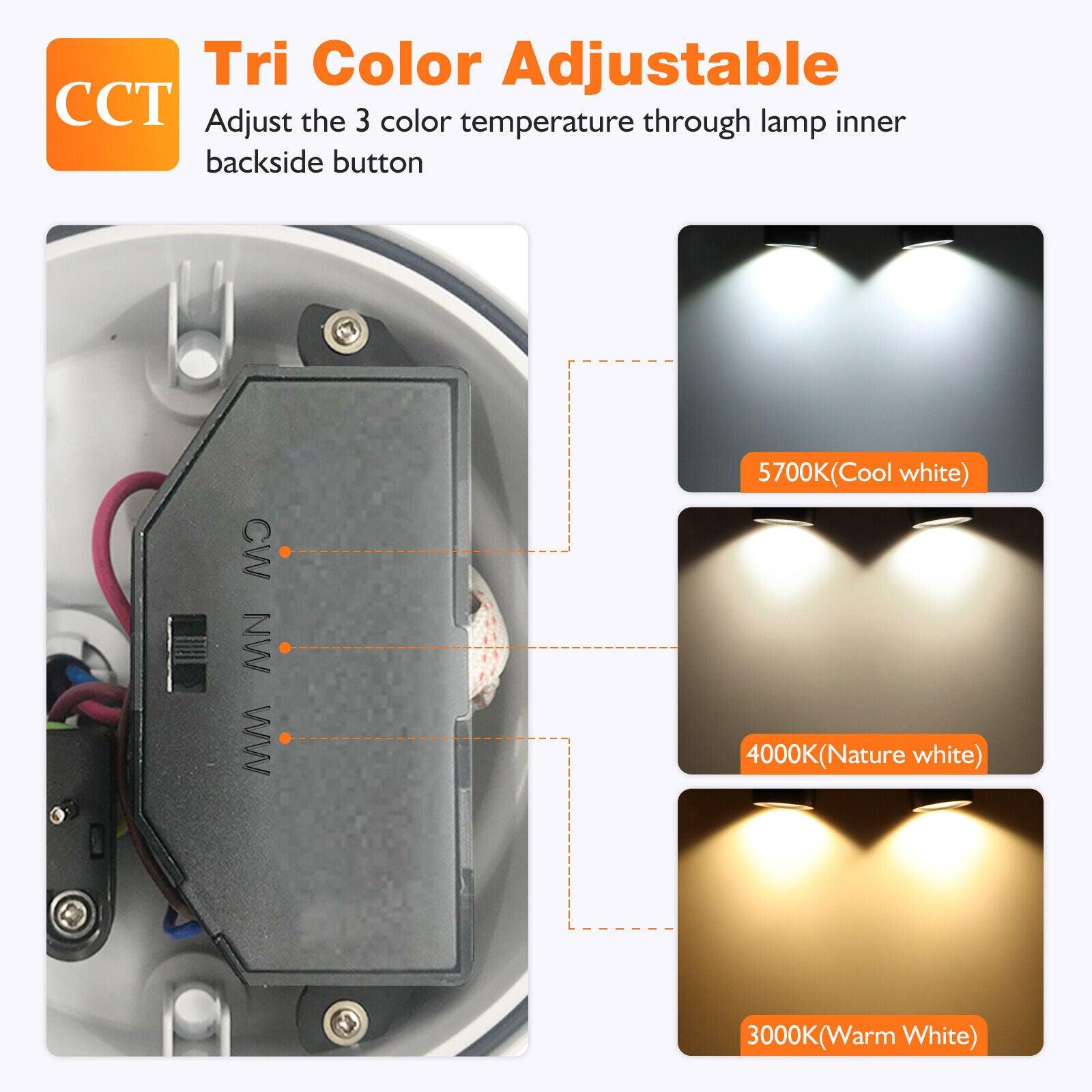 Black Sensor LED Twin Floodlight Spotlight Outdoor Security For Garage IP54 - Office Catch