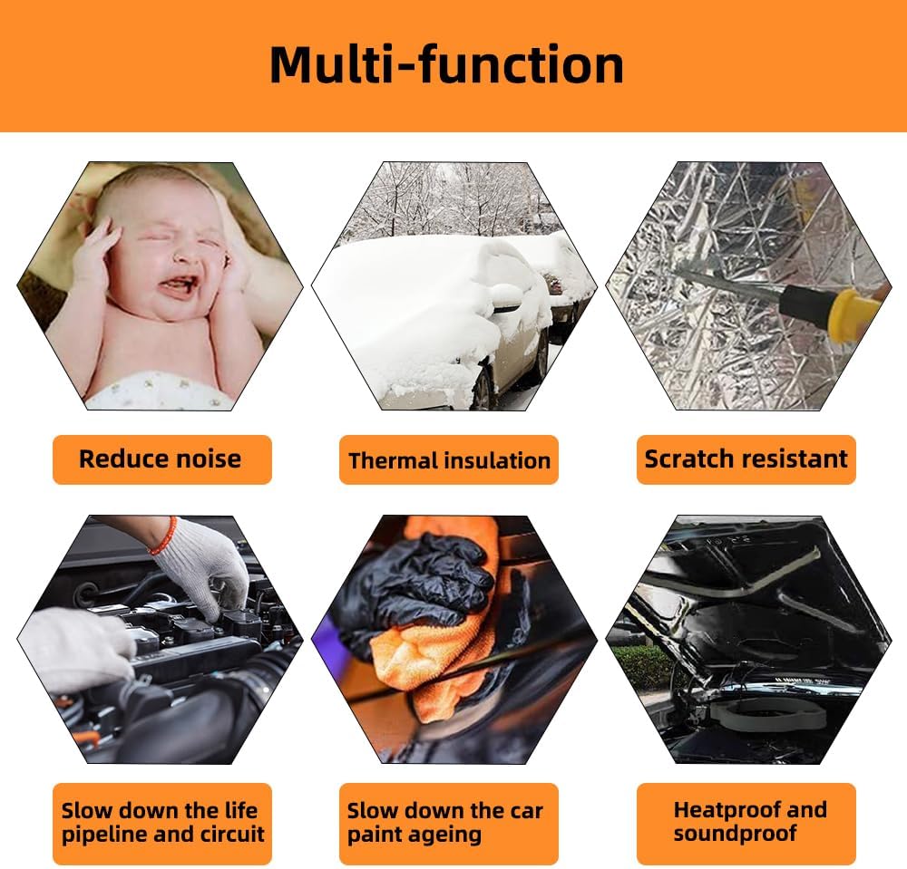 Car Insulation Mat Heat Shield Noise Adhesive Foam | 1Mx5M - Office Catch