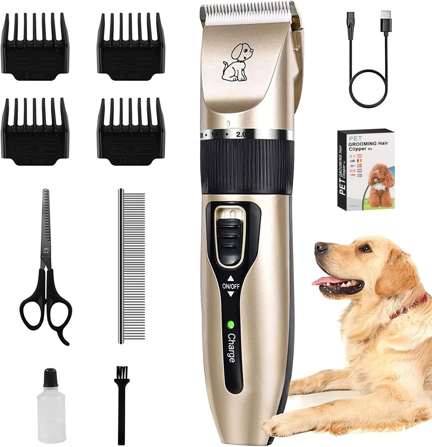 Cat Dog Pet Clippers Hair Electric Clipper Grooming Trimmer Shaver Cordless Set - Office Catch