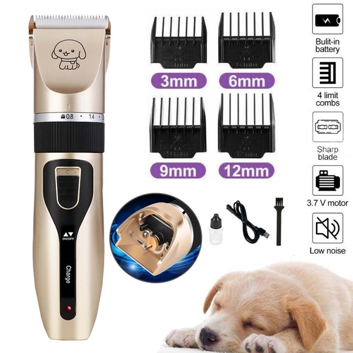 Cat Dog Pet Clippers Hair Electric Clipper Grooming Trimmer Shaver Cordless Set - Office Catch