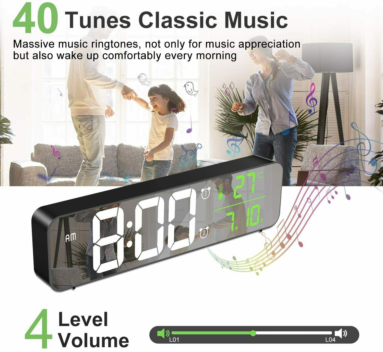 Clock For Table With Temperature & Alarm - Office Catch