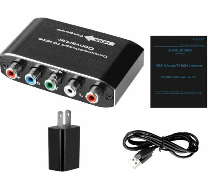 Component to HDMI Converter RGB to HDMI Converter Supports 4K Video Audio Converter Adapter for DVD PSP Xbox 360 PS2 Nintendo to Monitor Projector - Office Catch