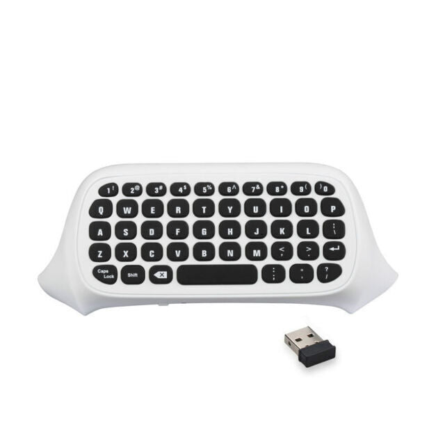 Controller Keyboard for Xbox Series X/S/One/One S,Wireless Chatpad Bluetooth Gaming Keypad with USB Receiver,Built-in Speaker,3.5mm Audio Jack Accessories for Xbox (Controller Not Included),White - Office Catch