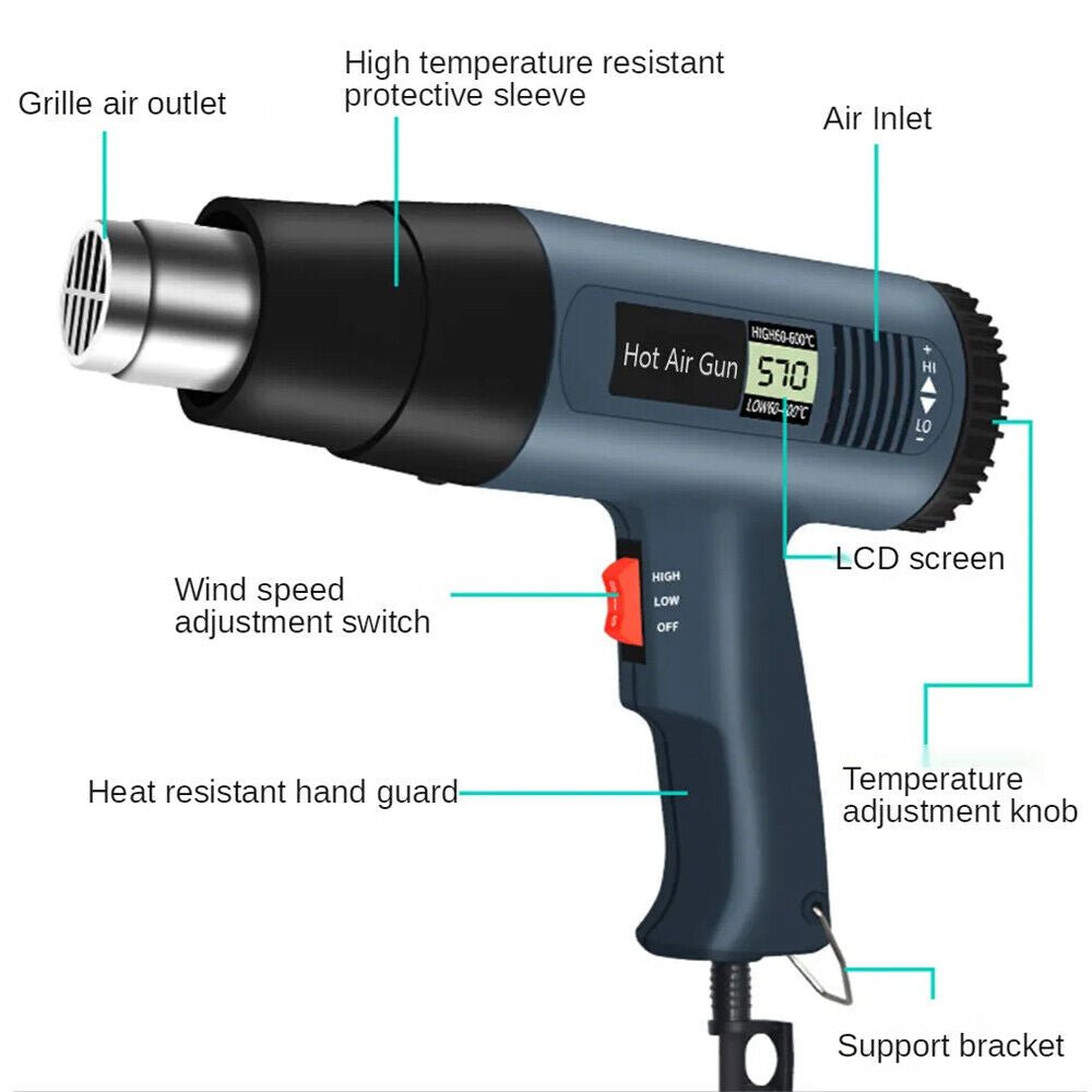 Digital Heat Gun Hot Air Heating Tool - Office Catch