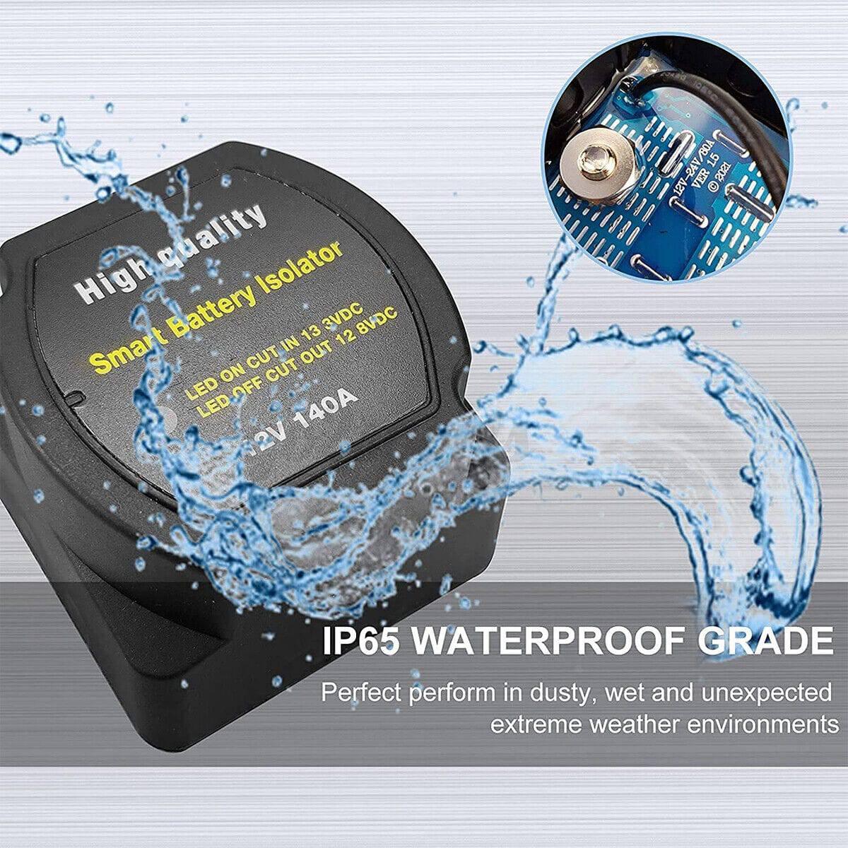 Dual Battery System Kit For Car Voltage Sensitive Relay 12V 140A IP65 Smart Isolator - Office Catch