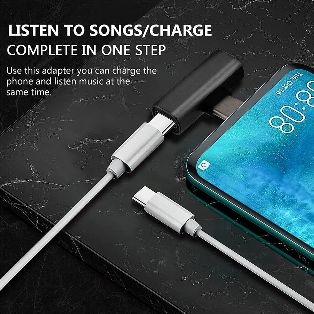 Dual Type C Adapter TO USB-C Headphone Audio Converter - Office Catch