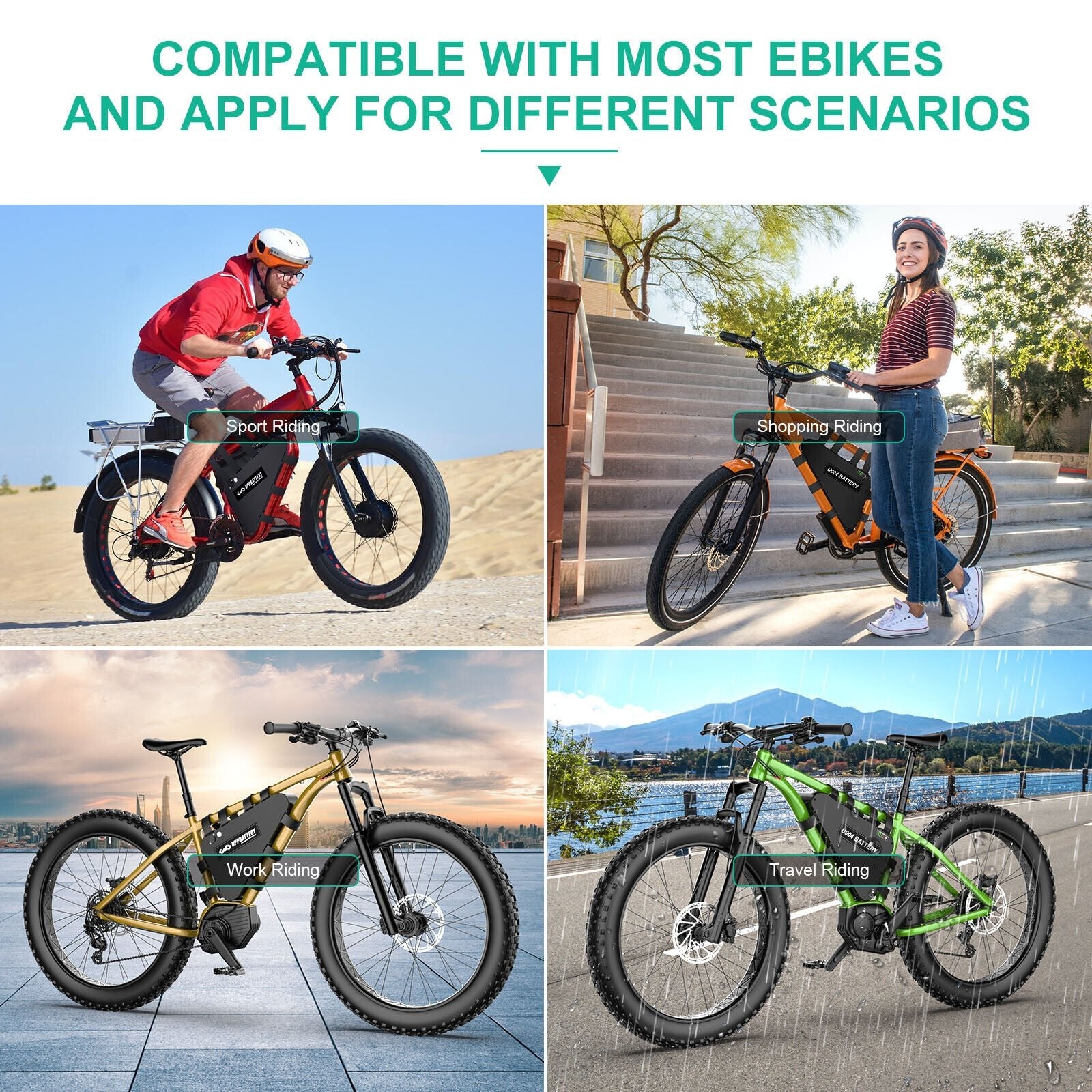 Ebike Battery 52V 20Ah Lithium Triangle Battery Pack for 200~1500W Motor - Office Catch