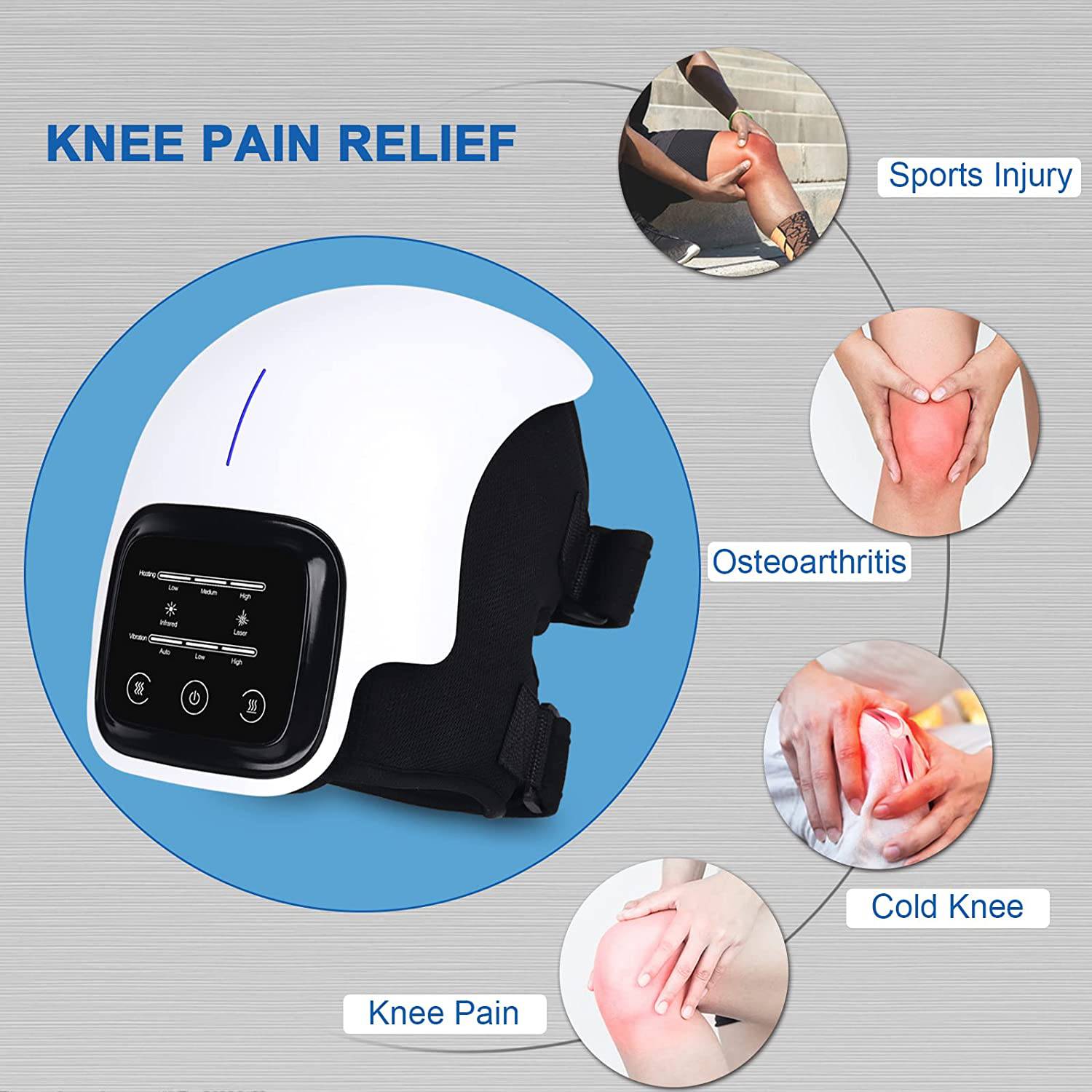 Electric Knee Massager Smart Infrared Heating Therapy Machine Relief Elbow Pain - Office Catch