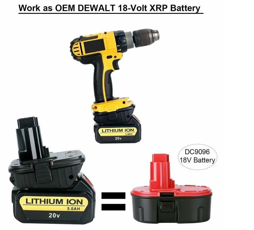 For Dewalt DCA1820 Battery Adapter 18V/20V Li-ion Convert To Ni-Cad DC9096 Ni-MH - Office Catch