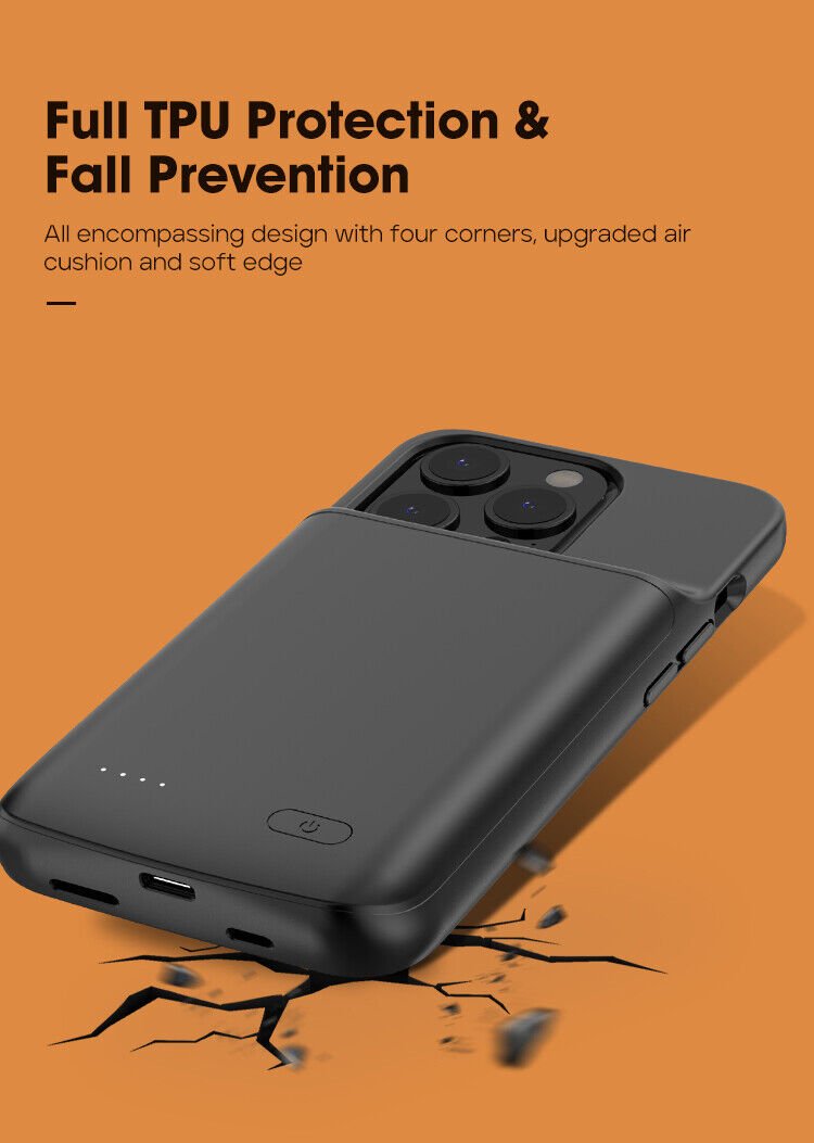 for iPhone 15 Pro Power Bank 5000mAh Battery Charger Case Charging Cover - Office Catch