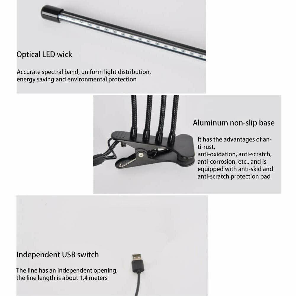 Four Head LED Plant Grow Light Indoor Lamp For Fruit Veg Flowers - Office Catch