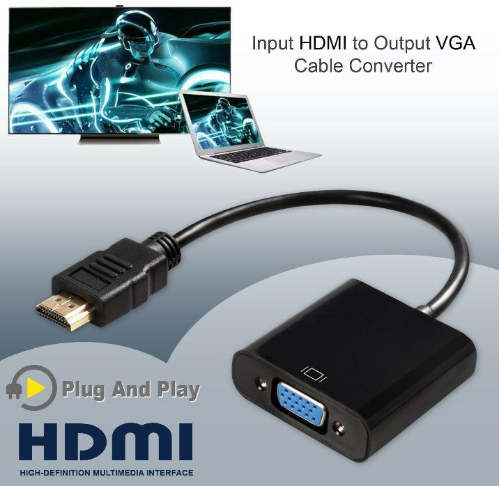 HDMI Male to VGA Female Video Converter 1080P - Office Catch